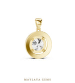 Load image into Gallery viewer, 3.22 ct Round Lab-Grown Diamond Pendant — Yellow Gold. Pendant only; chain not included.