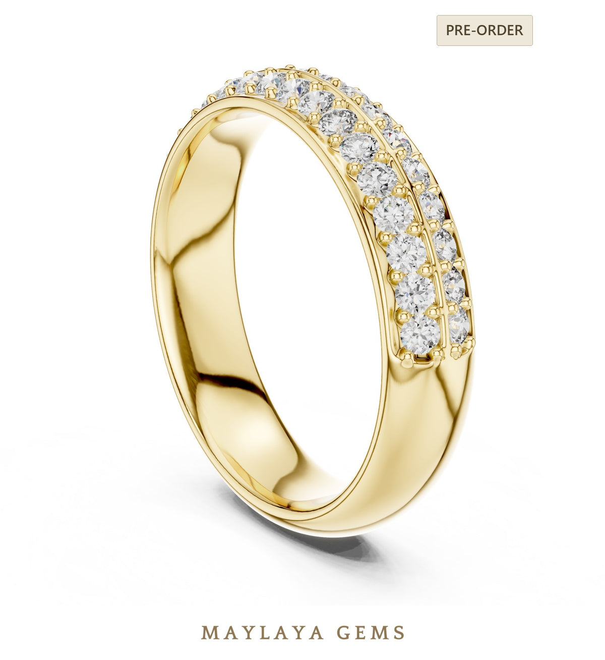 Maylaya gems lab grown diamond ring in yellow gold
