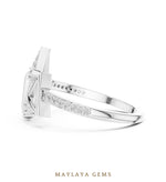 Load image into Gallery viewer, Maylaya Gems geometric triangle lab-grown diamond ring in white gold