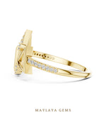 Load image into Gallery viewer, Maylaya Gems geometric triangle lab-grown diamond ring in yellow gold