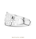 Load image into Gallery viewer, Maylaya Gems lattice bar lab-grown diamond band in white gold