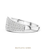 Load image into Gallery viewer, Maylaya Gems pave wave lab-grown diamond band in white gold