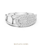 Load image into Gallery viewer, Maylaya Gems pave wave lab-grown diamond band in white gold