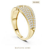 Load image into Gallery viewer, Maylaya Gems pave wave lab-grown diamond band in yellow gold