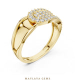 Load image into Gallery viewer, Maylaya Gems pave wave lab-grown diamond band in yellow gold
