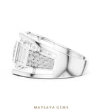Load image into Gallery viewer, Maylaya Gems double-rail lab-grown diamond band in white gold