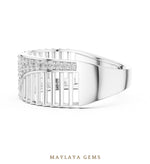 Load image into Gallery viewer, Maylaya Gems open ribbed lab-grown diamond band in white gold