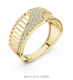 Load image into Gallery viewer, Maylaya Gems open ribbed lab-grown diamond band in yellow gold