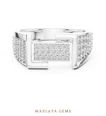 Load image into Gallery viewer, Maylaya Gems pave panel lab-grown diamond band in white gold