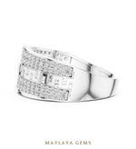 Load image into Gallery viewer, Maylaya Gems woven lattice lab-grown diamond band in white gold