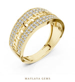 Load image into Gallery viewer, Maylaya Gems woven lattice lab-grown diamond band in yellow gold