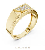 Load image into Gallery viewer, Maylaya Gems wide pave lab-grown diamond band in yellow gold