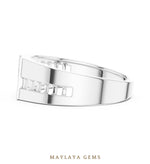 Load image into Gallery viewer, Maylaya Gems square link lab-grown diamond band in white gold