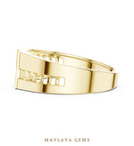 Load image into Gallery viewer, Maylaya Gems square link lab-grown diamond band in yellow gold