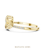 Load image into Gallery viewer, Maylaya Gems triangle ribbon lab-grown diamond ring in yellow gold