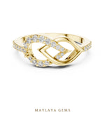 Load image into Gallery viewer, Maylaya Gems triangle ribbon lab-grown diamond ring in yellow gold