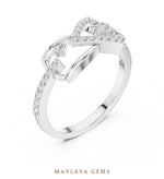 Load image into Gallery viewer, Maylaya Gems looped bow lab-grown diamond ring in white gold
