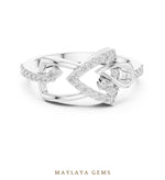 Load image into Gallery viewer, Maylaya Gems looped bow lab-grown diamond ring in white gold