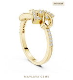 Load image into Gallery viewer, Maylaya Gems looped bow lab-grown diamond ring in yellow gold