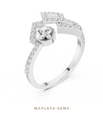 Load image into Gallery viewer, Maylaya Gems double square ribbon lab-grown diamond ring in white gold