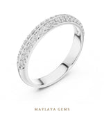 Load image into Gallery viewer, Maylaya Gems double row pave lab-grown diamond band in white gold