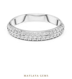 Load image into Gallery viewer, Maylaya Gems double row pave lab-grown diamond band in white gold