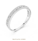 Load image into Gallery viewer, Maylaya Gems milgrain alternating round lab-grown diamond band in white gold