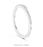 Load image into Gallery viewer, Maylaya Gems offset double row lab-grown diamond band in white gold