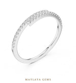 Load image into Gallery viewer, Maylaya Gems offset double row lab-grown diamond band in white gold