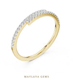 Load image into Gallery viewer, Maylaya Gems offset double row lab-grown diamond band in yellow gold
