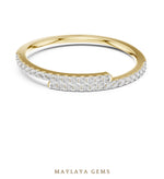 Load image into Gallery viewer, Maylaya Gems offset double row lab-grown diamond band in yellow gold