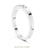Load image into Gallery viewer, Maylaya Gems three round lab-grown diamond band in white gold