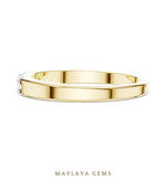 Load image into Gallery viewer, Maylaya Gems three round lab-grown diamond band in yellow gold