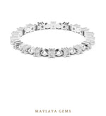 Load image into Gallery viewer, Maylaya Gems round dot eternity lab-grown diamond band in white gold