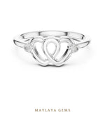 Load image into Gallery viewer, Maylaya Gems interlocking hearts lab-grown diamond ring in white gold