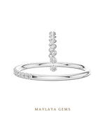 Load image into Gallery viewer, Maylaya Gems petite round half eternity band lab-grown diamond band in white gold