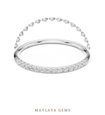 Load image into Gallery viewer, Maylaya Gems petite round half eternity band lab-grown diamond band in white gold