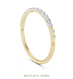 Load image into Gallery viewer, Maylaya Gems petite round half eternity band lab-grown diamond band in yellow gold
