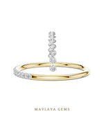 Load image into Gallery viewer, Maylaya Gems petite round half eternity band lab-grown diamond band in yellow gold