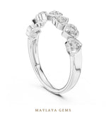 Load image into Gallery viewer, Maylaya Gems heart bezel band lab-grown diamond band in white gold