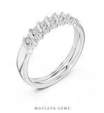 Load image into Gallery viewer, Maylaya Gems leaf link band lab-grown diamond band in white gold