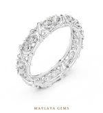 Load image into Gallery viewer, Maylaya Gems cross link eternity band lab-grown diamond band in white gold
