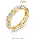 Load image into Gallery viewer, Maylaya Gems cross link eternity band lab-grown diamond band in yellow gold