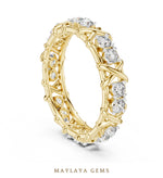 Load image into Gallery viewer, Maylaya Gems cross link eternity band lab-grown diamond band in yellow gold