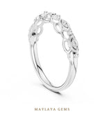 Load image into Gallery viewer, Maylaya Gems marquise motif link band lab-grown diamond band in white gold
