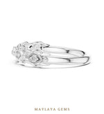 Load image into Gallery viewer, Maylaya Gems marquise motif link band lab-grown diamond band in white gold