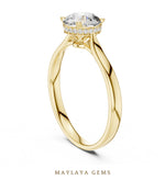 Load image into Gallery viewer, Maylaya Gems round hidden halo lab-grown diamond ring in yellow gold