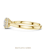 Load image into Gallery viewer, Maylaya Gems round hidden halo lab-grown diamond ring in yellow gold