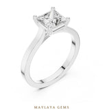 Load image into Gallery viewer, Maylaya Gems princess solitaire lab-grown diamond ring in white gold