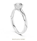 Load image into Gallery viewer, Maylaya Gems round classic solitaire lab-grown diamond ring in white gold